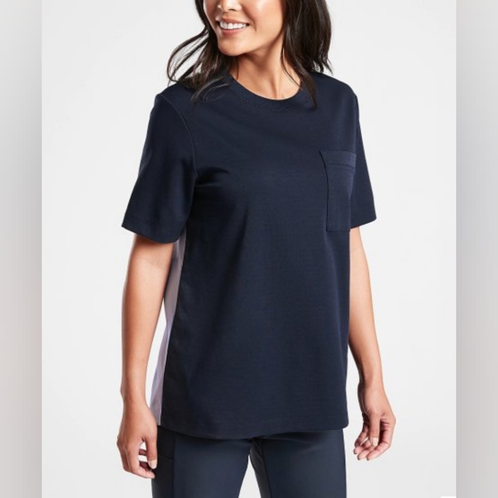 Athleta Gallery Tee Navy Chambray